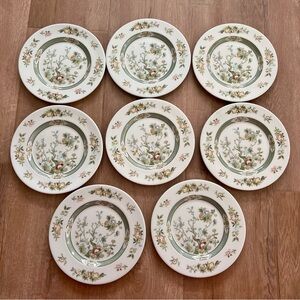 Royal Doulton‎ "TONKIN" #TC1107 ~ England ~ Set of 8 ~ Salad Plates ~ 8" Green